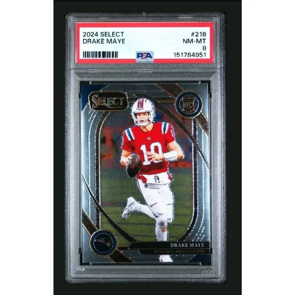 2024 PANINI SELECT #218 DRAKE MAYE PSA 8 Near Mint New England Patriots Card